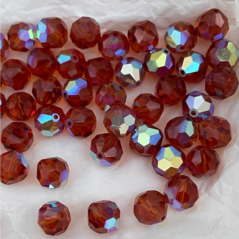 6 RARE Vintage Swarovski Crystal Beads 8mm Art #39